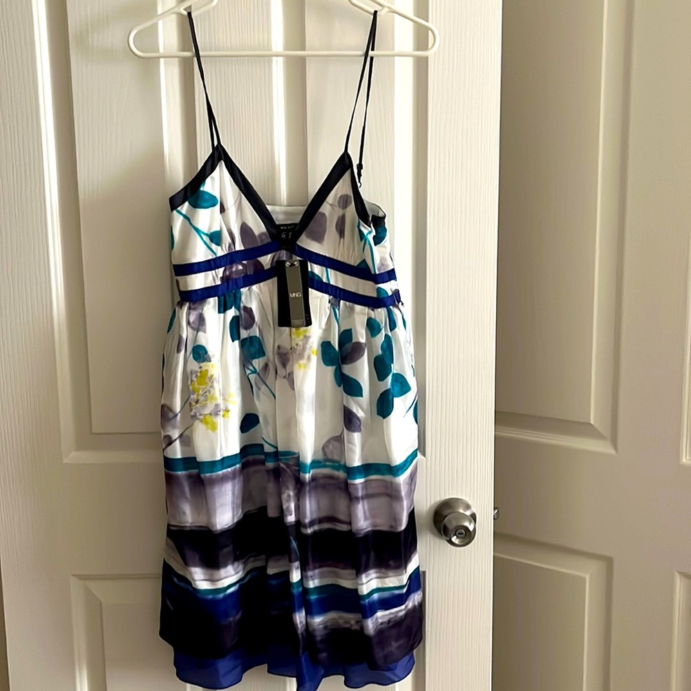 Beautiful silk watercolor dress from Mango. Size 4. New with tags. Sold out!
